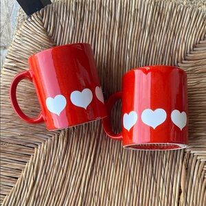 Waechtersbach W Germany Red Heart Mug Set German Collectible Hearts Vintage